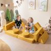 14 PCS Modular Kids Play Couch for Playroom and Bedroom Suede fabric covers Zipper head covers protect