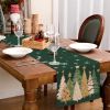 Christmas Table Runner 13x72 Inch, Xmas Trees Snowflakes Winter Holiday Decorative Farmhouse Table Decorations for Kitchen Dinning, Indoor Outdoor Di