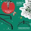 Pre-lit Artificial Christmas Tree, Prelighted Green Artificial Hinged Spruce Xmas Tree with 347 Branch Tips, 120 Incandescent Lights