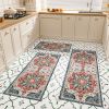 Household Kitchen Rug Sets 3 Piece with Retro Ethnic Style