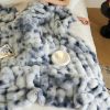 Ultra Soft Luxury Fluffy Faux Rabbit Fur Throw Blanket, Thick Warm Bubble Throw for Bed, Cozy Plush Reversible Blankets for Couch, Chair, Sofa