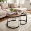 Set of 2 Modern Round Stacking Nesting Coffee Tables
